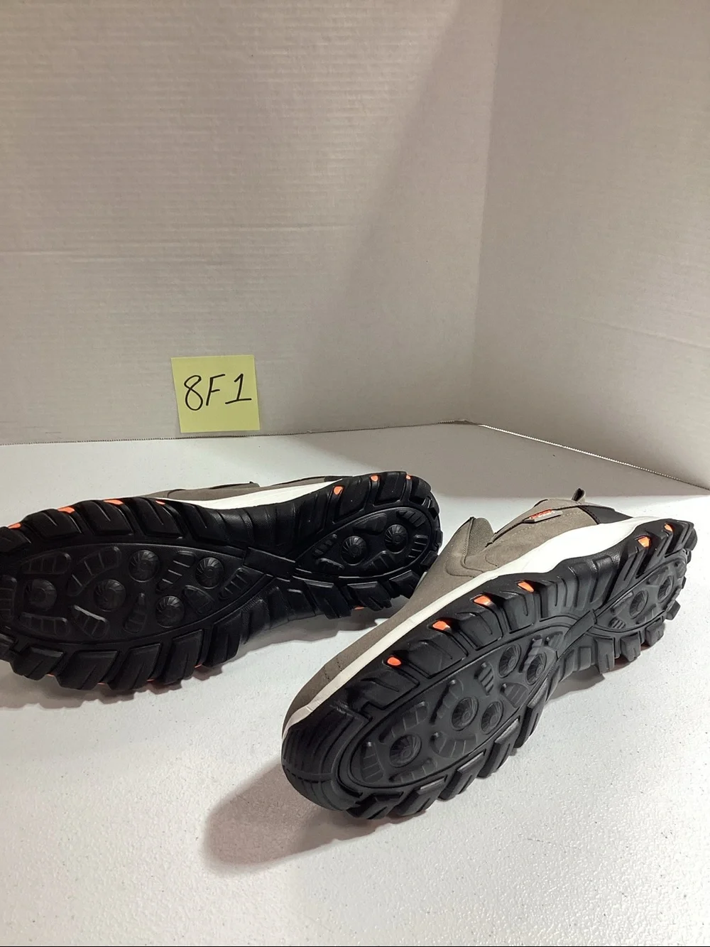 Men's Slip-On Suede Shoes - Gray with Orange Accents